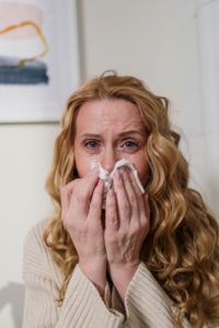 woman with allergies