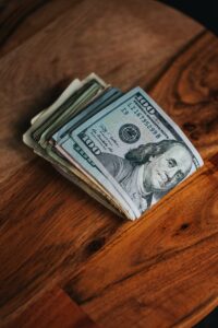 folded money on a table