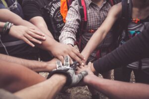 A group of helping hands